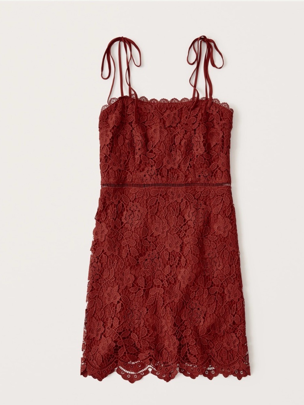 Abercrombie & Fitch Lace Tie-Strap Mini Dress (Small Petite)